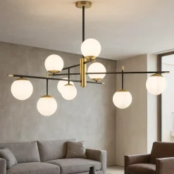 Lampadari Moderni-Maytoni Lampadario oro nero per soggiorno salotto nostalgia