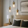 Lampadario Camera Da Letto-Selezionato da Mazzolaluce Lampadario oro nero vetri a cascata per camera da letto