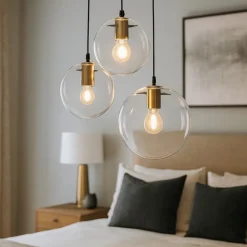 Lampadario Camera Da Letto-Selezionato da Mazzolaluce Lampadario oro nero vetri a cascata per camera da letto