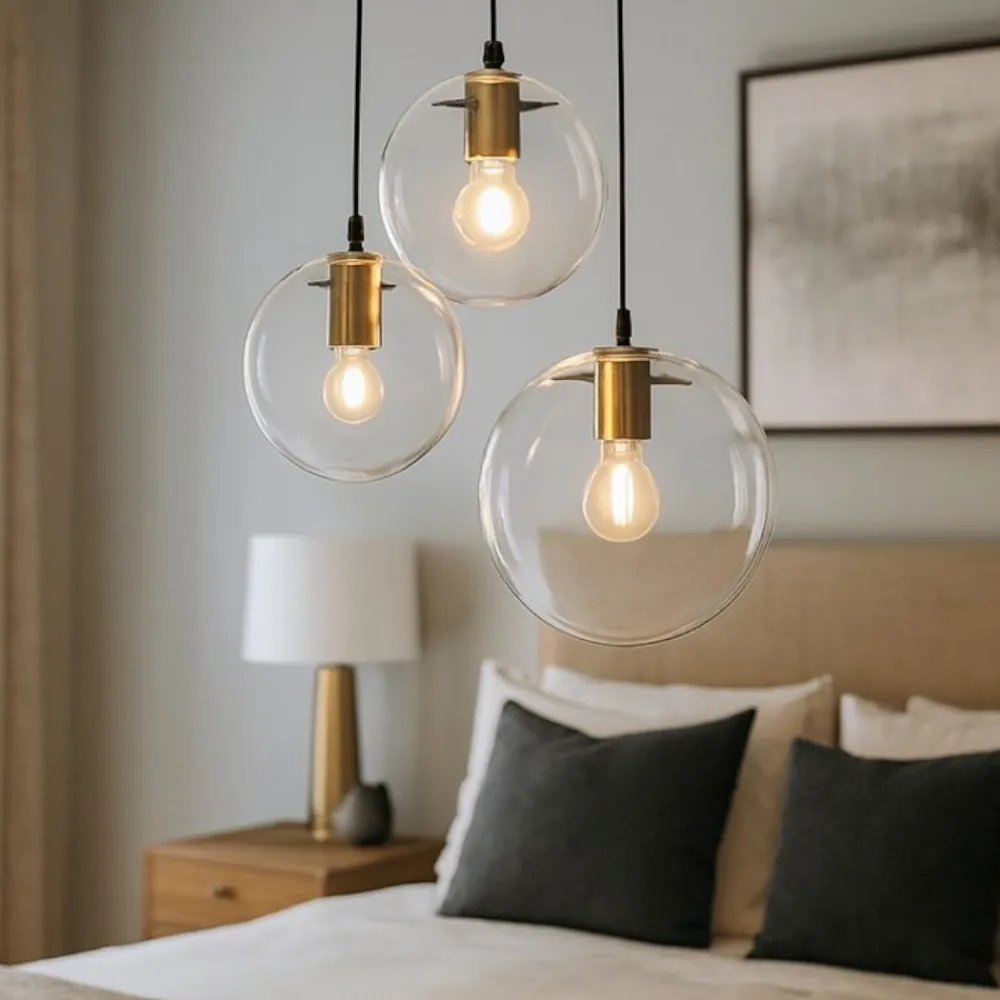 Lampadario Camera Da Letto-Selezionato da Mazzolaluce Lampadario oro nero vetri a cascata per camera da letto