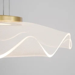 Lampadari Cucina-Selezionato da Mazzolaluce Lampadario oro per cucina moderna fazzoletto trasparente