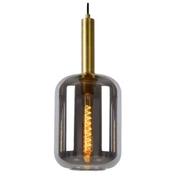 Lampadari Moderni-Selezionato da Mazzolaluce Lampadario oro per sala da pranzo 3 pendenti vetro fume