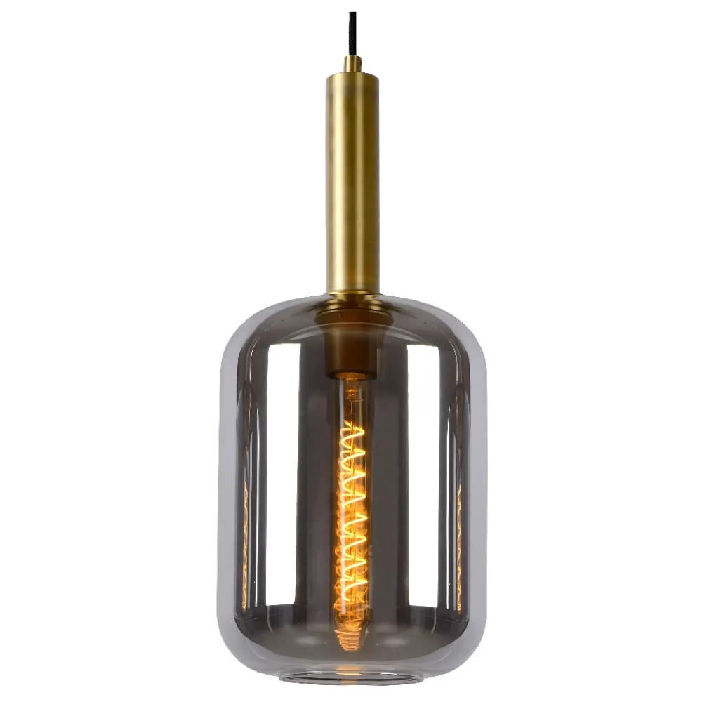 Lampadari Moderni-Selezionato da Mazzolaluce Lampadario oro per sala da pranzo 3 pendenti vetro fume