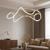 Lampadari Moderni-Selezionato da Mazzolaluce Lampadario oro per soggiorno moderno tubo led 43w 3000k