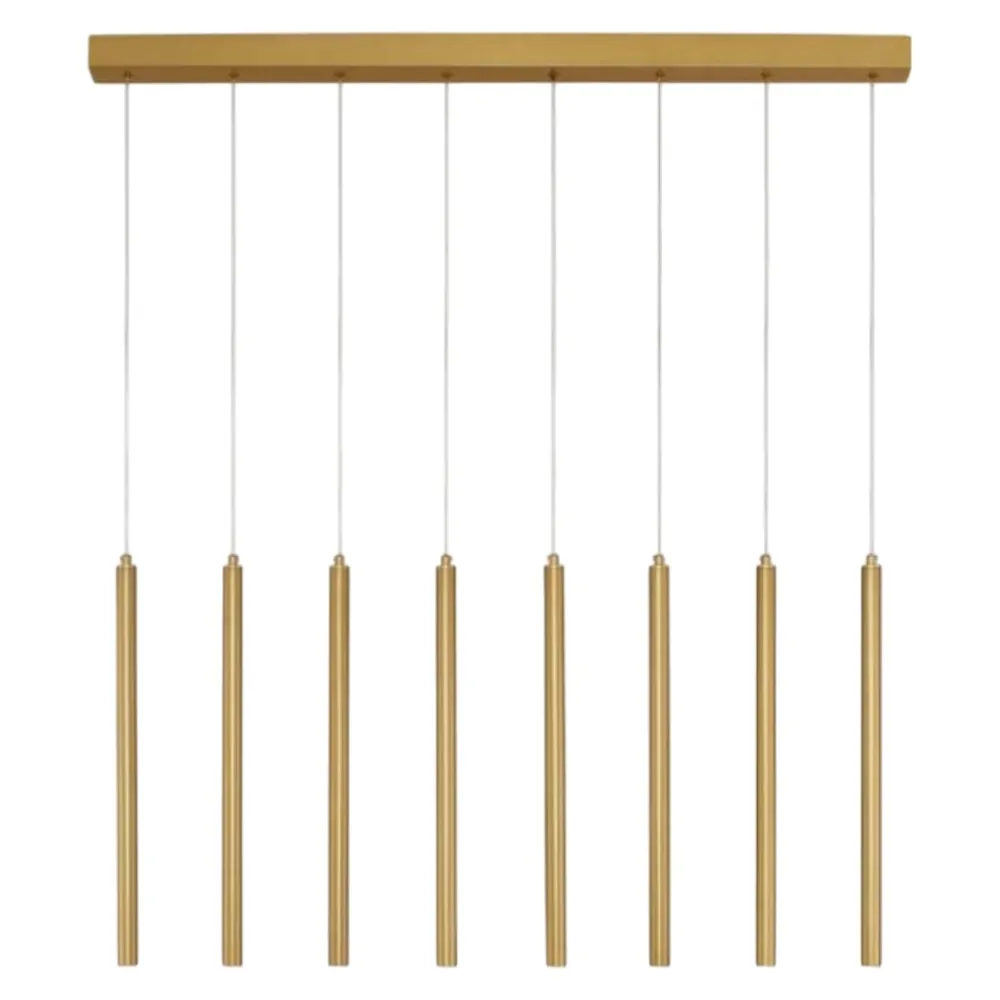 Lampadari Moderni-Selezionato da Mazzolaluce Lampadario oro per soggiorno moderno cilindri pendenti