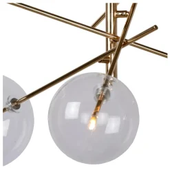 Lampadari Moderni-Selezionato da Mazzolaluce Lampadario oro sfere di vetro fume moderno per soggiorno