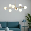 Lampadari Moderni-Selezionato da Mazzolaluce Lampadario oro sfere vetro bianco per soggiorno moderno