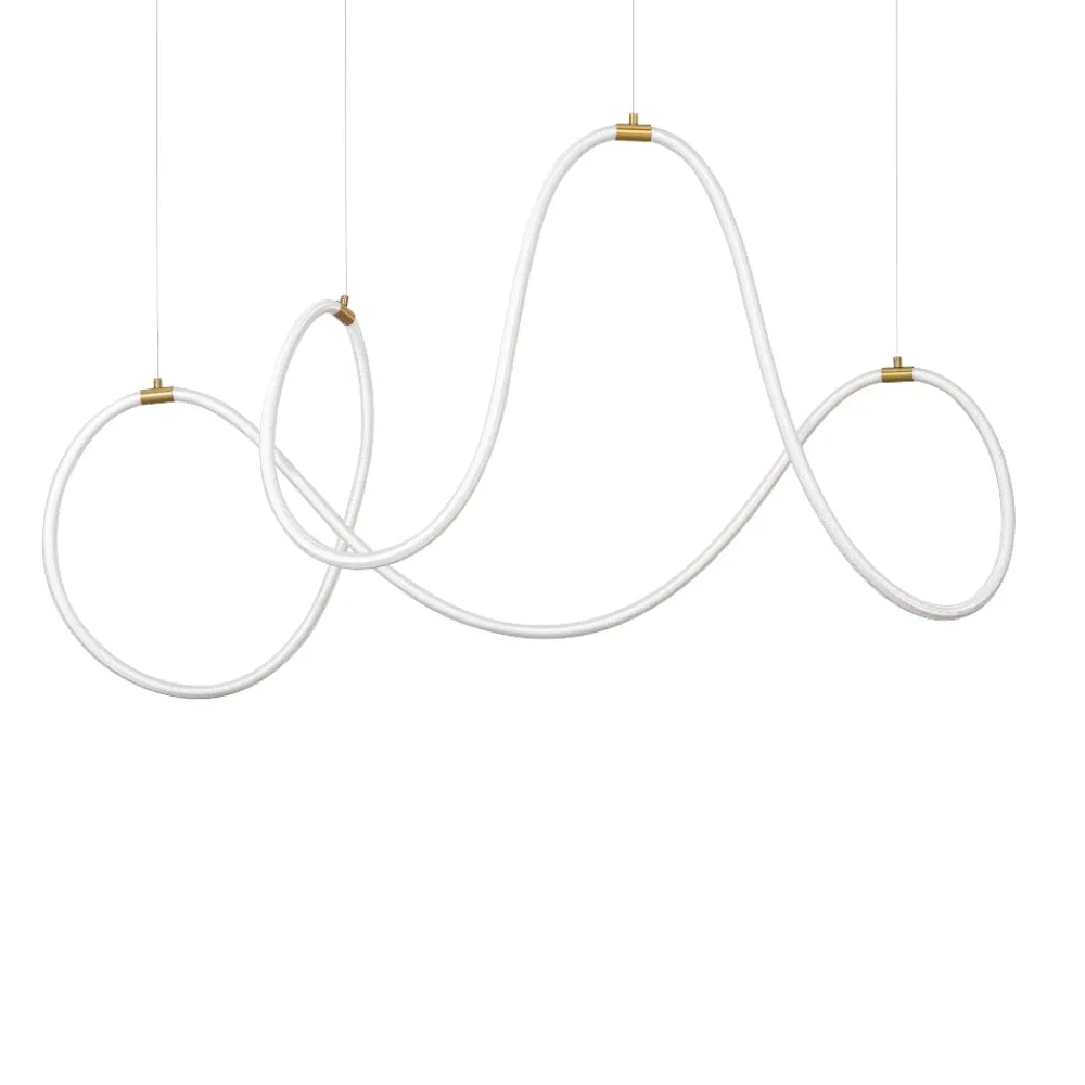 Lampadari Moderni-Selezionato da Mazzolaluce Lampadario oro tubo led silicone moderna