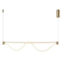 Lampadari Moderni-Selezionato da Mazzolaluce Lampadario oro tubo silicone led 38w 3000k per soggiorno moderno