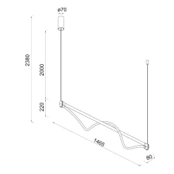 Lampadari Moderni-Selezionato da Mazzolaluce Lampadario oro tubo silicone led 38w 3000k per soggiorno moderno