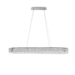 Lampadari Moderni-Selezionato da Mazzolaluce Lampadario ovale di vetro cristallo trasparente per tavolo soggiorno