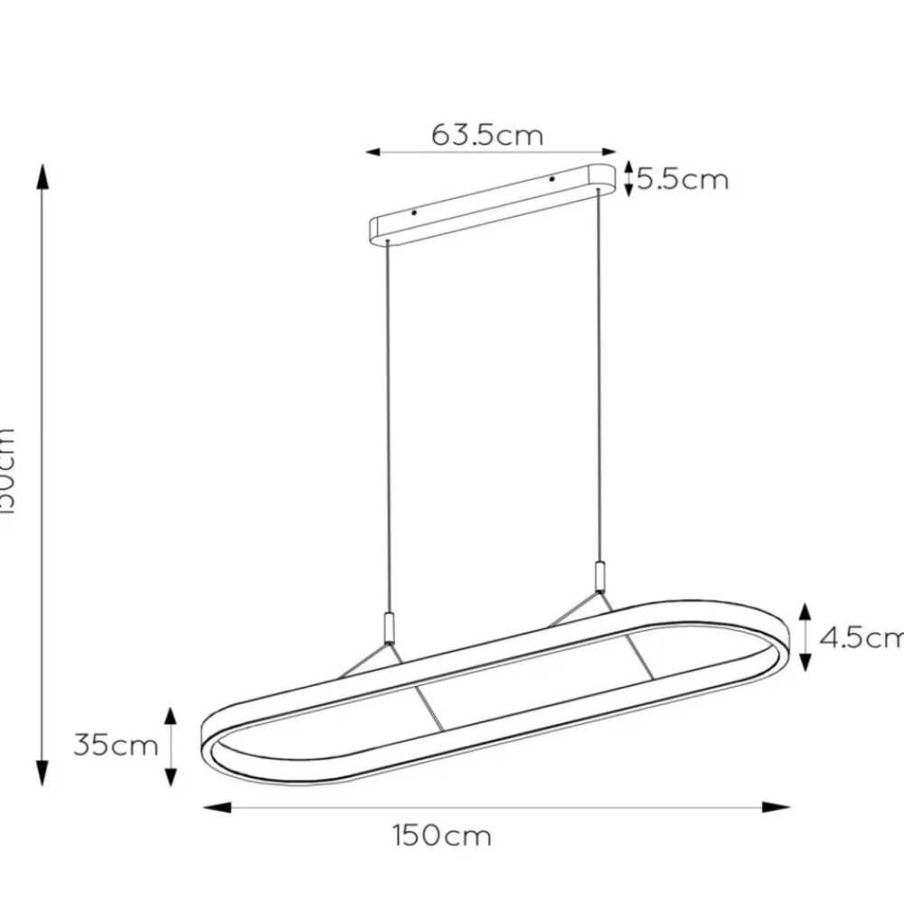 Lampadari Moderni-Selezionato da Mazzolaluce Lampadario ovale moderno marrone led dimmerabile per soggiorno