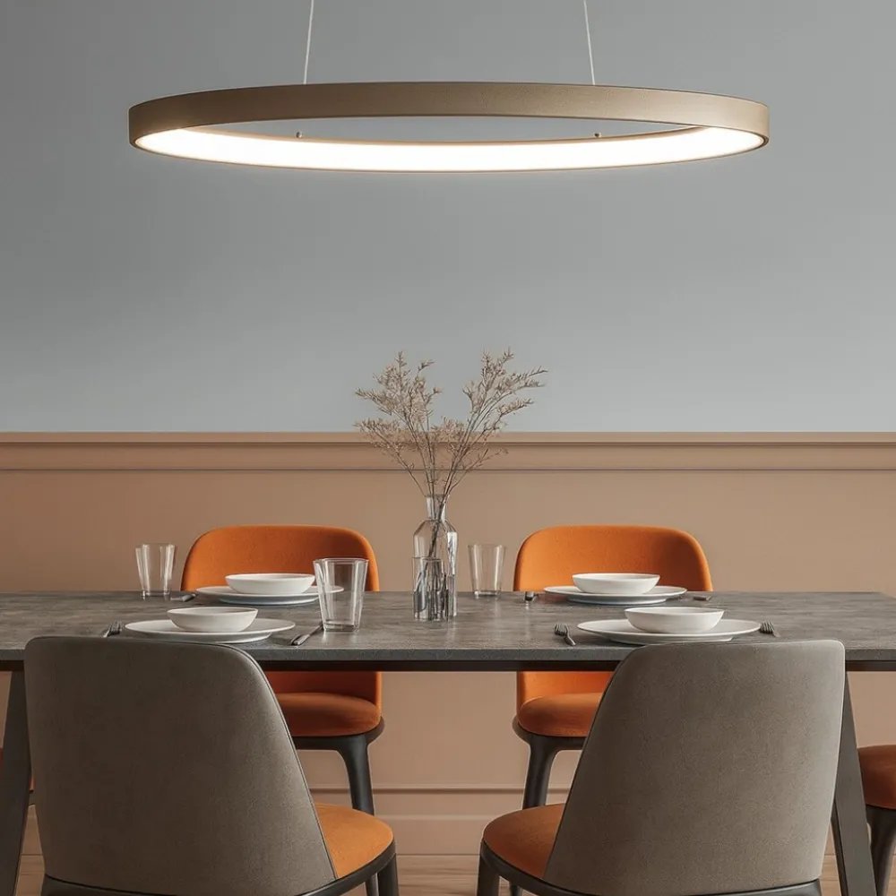 Lampadari Moderni-Vivida International Lampadario ovale moderno vivida lifering-o sabbia led 40w 3000k 4000k