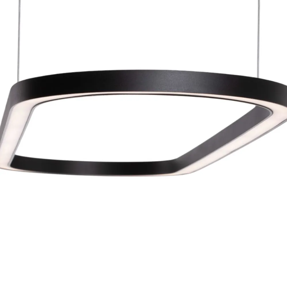 Lampadari Cucina-Selezionato da Mazzolaluce Lampadario ovale nero led 56w 3000k per isola cucina moderna