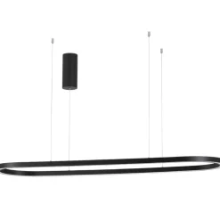 Lampadari Cucina-Selezionato da Mazzolaluce Lampadario ovale nero led 56w 3000k per isola cucina moderna