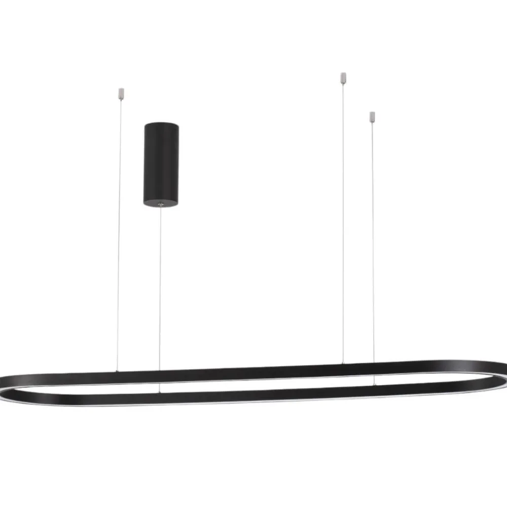 Lampadari Cucina-Selezionato da Mazzolaluce Lampadario ovale nero led 56w 3000k per isola cucina moderna