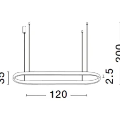Lampadari Cucina-Selezionato da Mazzolaluce Lampadario ovale nero led 56w 3000k per isola cucina moderna