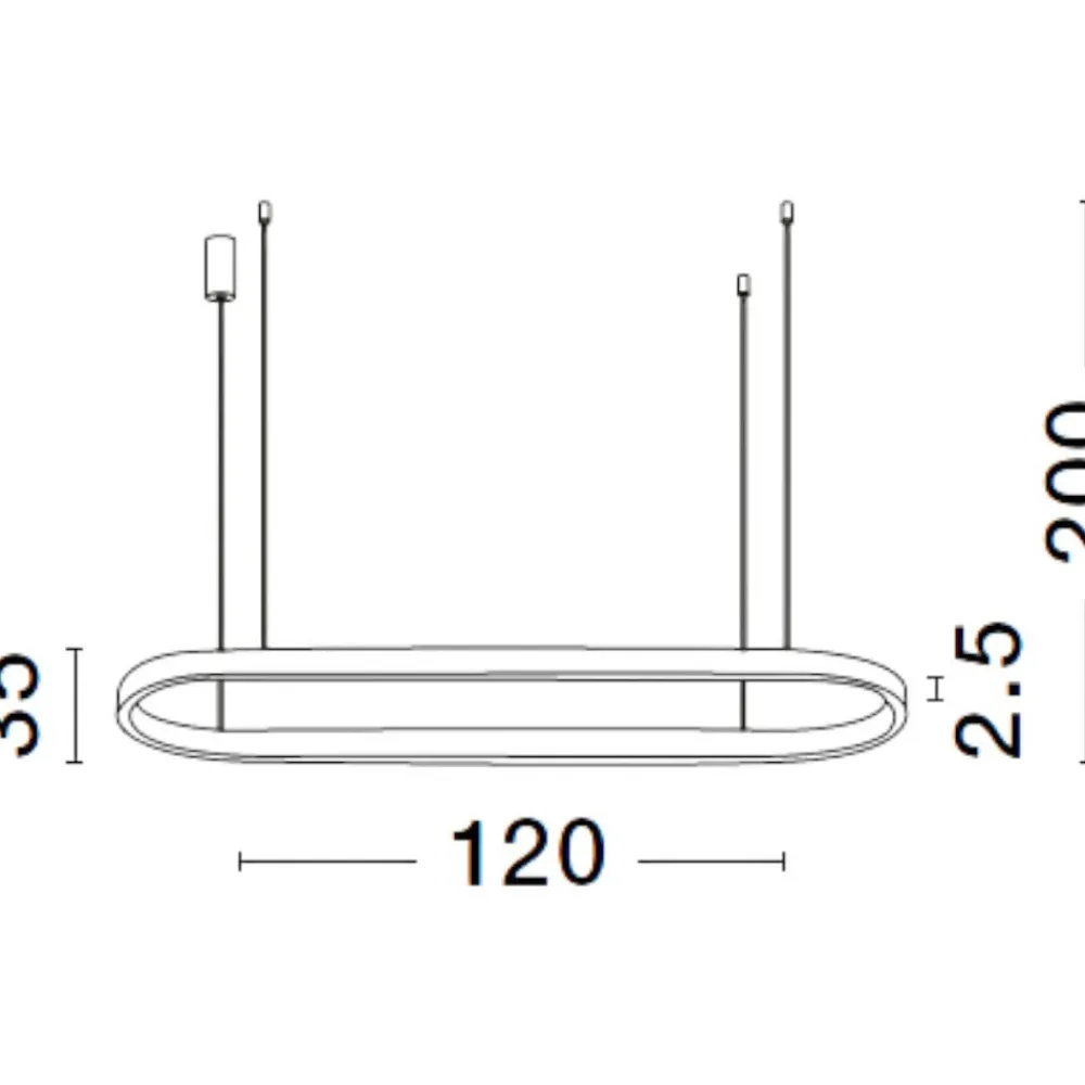 Lampadari Cucina-Selezionato da Mazzolaluce Lampadario ovale nero led 56w 3000k per isola cucina moderna