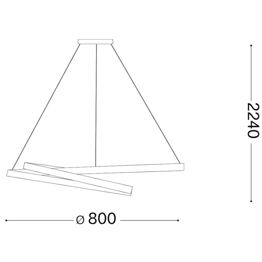 Lampadari Moderni-Ideal Lux Lampadario oz ottone sp d08 dali push led 55w 3000k moderno