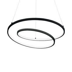 Lampadari Moderni-Ideal Lux Lampadario oz sp d08 nero dali push led 55w 3000k dimmerabile