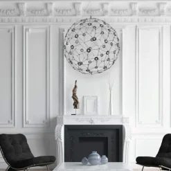 Lampadari Moderni-Selezionato da Mazzolaluce Lampadario palla sfera nera design moderna led 21w 3000k