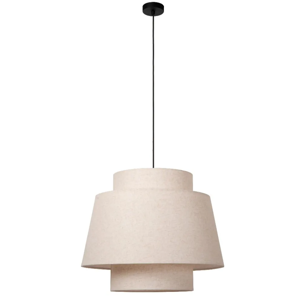 Lampadari Moderni-Selezionato da Mazzolaluce Lampadario paralume a sospensione di tessuto beige