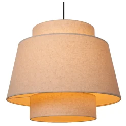 Lampadari Moderni-Selezionato da Mazzolaluce Lampadario paralume a sospensione di tessuto beige