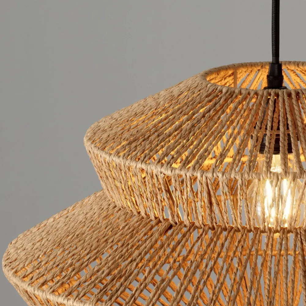 Lampadari Moderni-Selezionato da Mazzolaluce Lampadario paralume di rattan naturale 50 cm