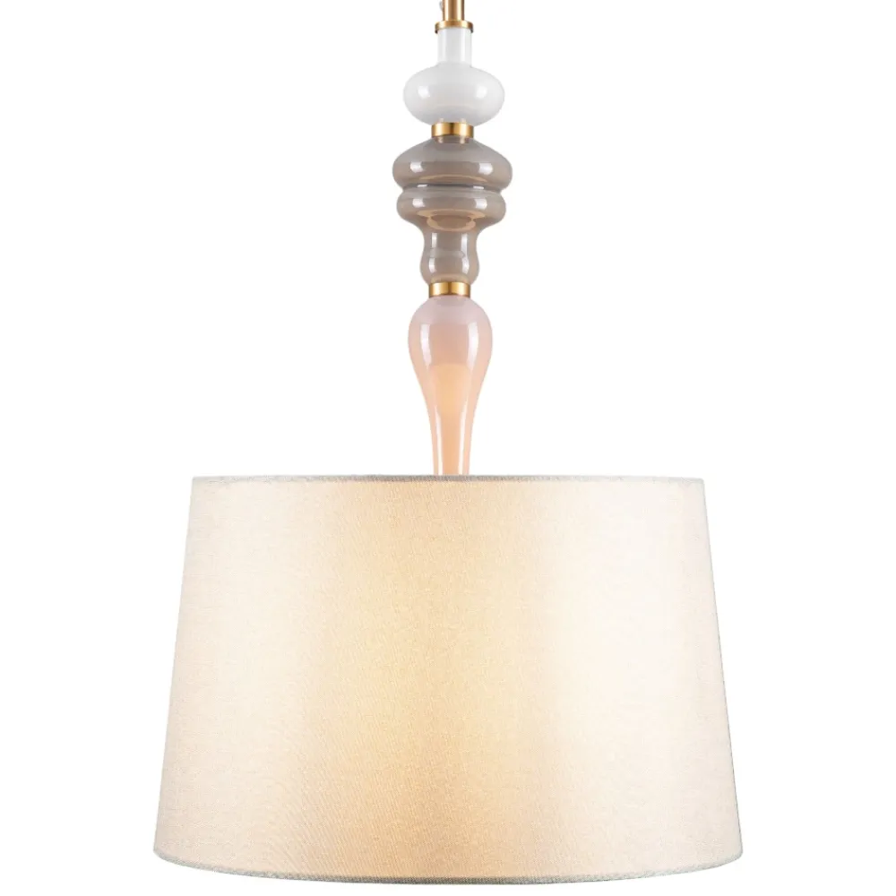Lampadari Moderni-Selezionato da Mazzolaluce Lampadario paralume tessuto oro anticato ceramica stile contemporaneo