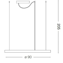Lampadari Moderni-Ideal Lux Lampadario particolare oracle slim nero sp d090 round led 51w 3000k
