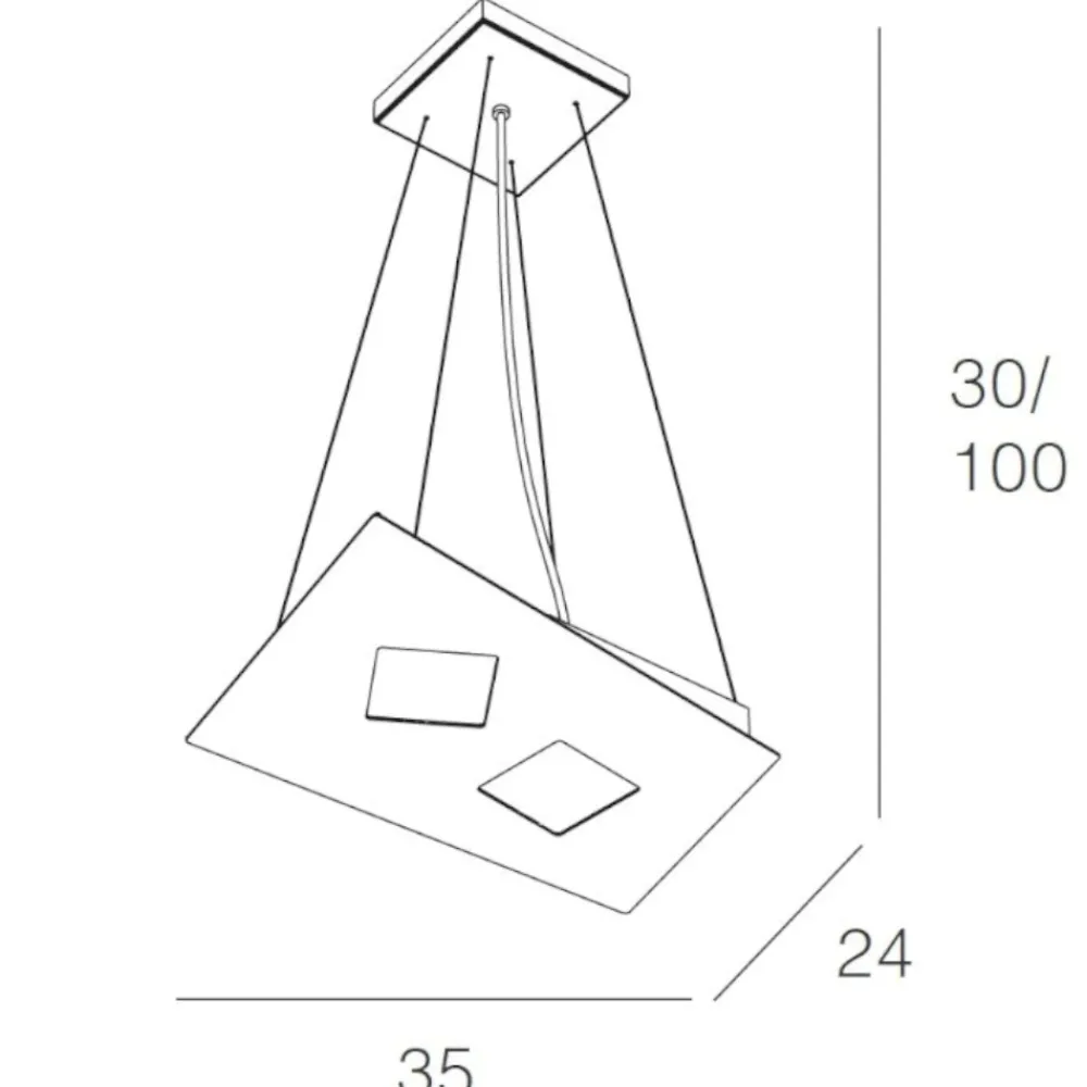 Lampadari Moderni-Top Light Lampadario particolare moderno sabbia design rettangolare