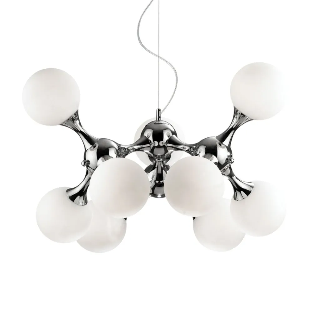 Lampadari Moderni-Ideal Lux Lampadario particolare nodi sp9 bianco design cromo