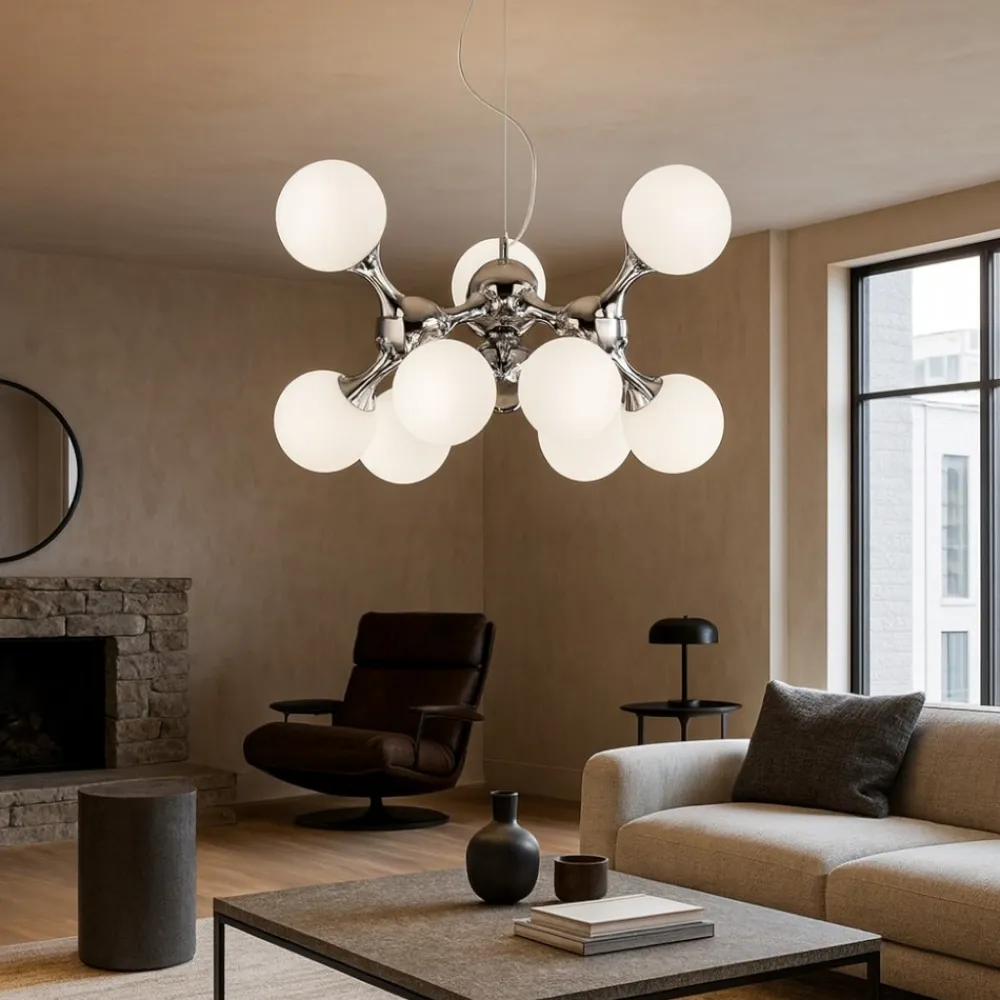 Lampadari Moderni-Ideal Lux Lampadario particolare nodi sp9 bianco design cromo