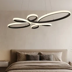 Lampadario Camera Da Letto-Selezionato da Mazzolaluce Lampadario particolare per camera da letto led 32w 3000k nero dimmerabile