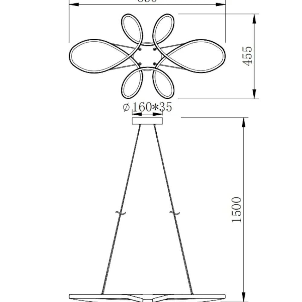 Lampadario Camera Da Letto-Selezionato da Mazzolaluce Lampadario particolare per camera da letto led 32w 3000k nero dimmerabile