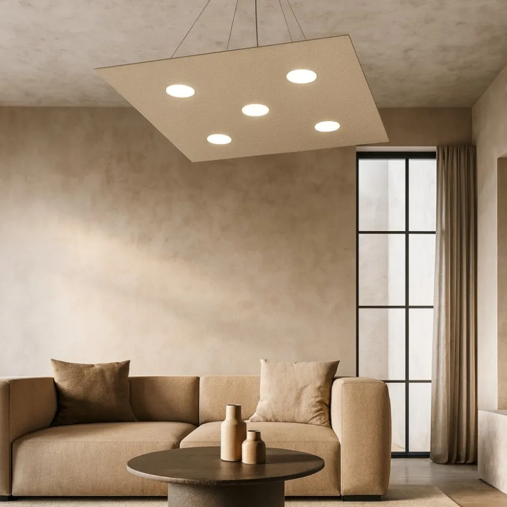 Lampadari Moderni-Top Light Lampadario particolare quadrato moderno sabbia per soggiorno