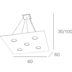 Lampadari Moderni-Top Light Lampadario particolare quadrato moderno sabbia per soggiorno