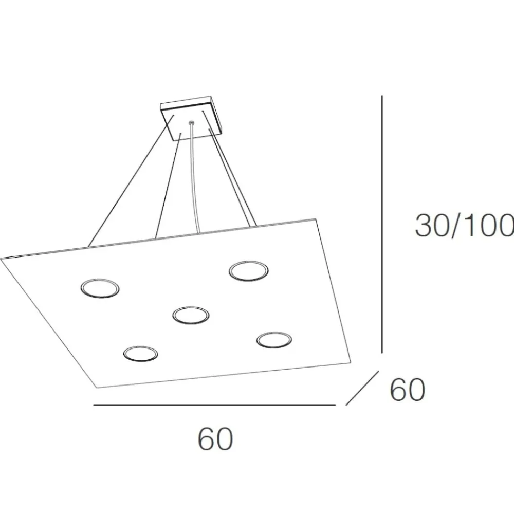 Lampadari Moderni-Top Light Lampadario particolare quadrato moderno sabbia per soggiorno
