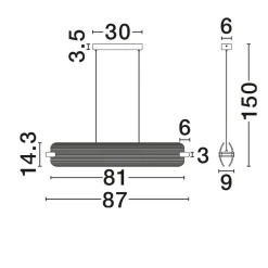 Lampadari Moderni-Selezionato da Mazzolaluce Lampadario pendente nero design moderno in vetro led per tavolo sala da pranzo