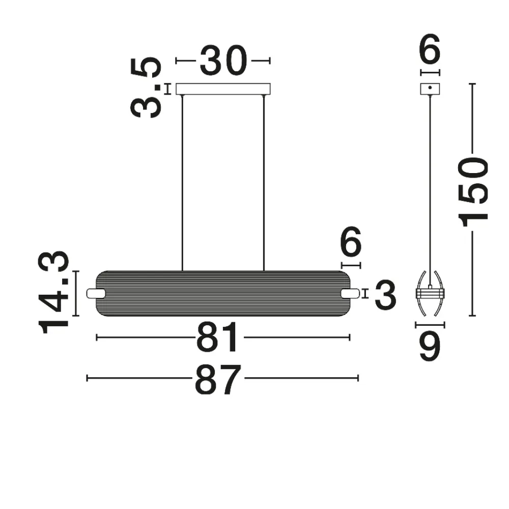 Lampadari Moderni-Selezionato da Mazzolaluce Lampadario pendente nero design moderno in vetro led per tavolo sala da pranzo