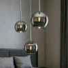 Lampadario Camera Da Letto-Top Light Lampadario pendente tre luci vetri cromo per camera da letto