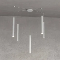 Lampadari Moderni-Top Light Lampadario pendenti con decentramento cilindri grigio