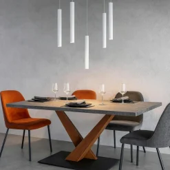 Lampadari Moderni-Top Light Lampadario pendenti con decentramento cilindri grigio