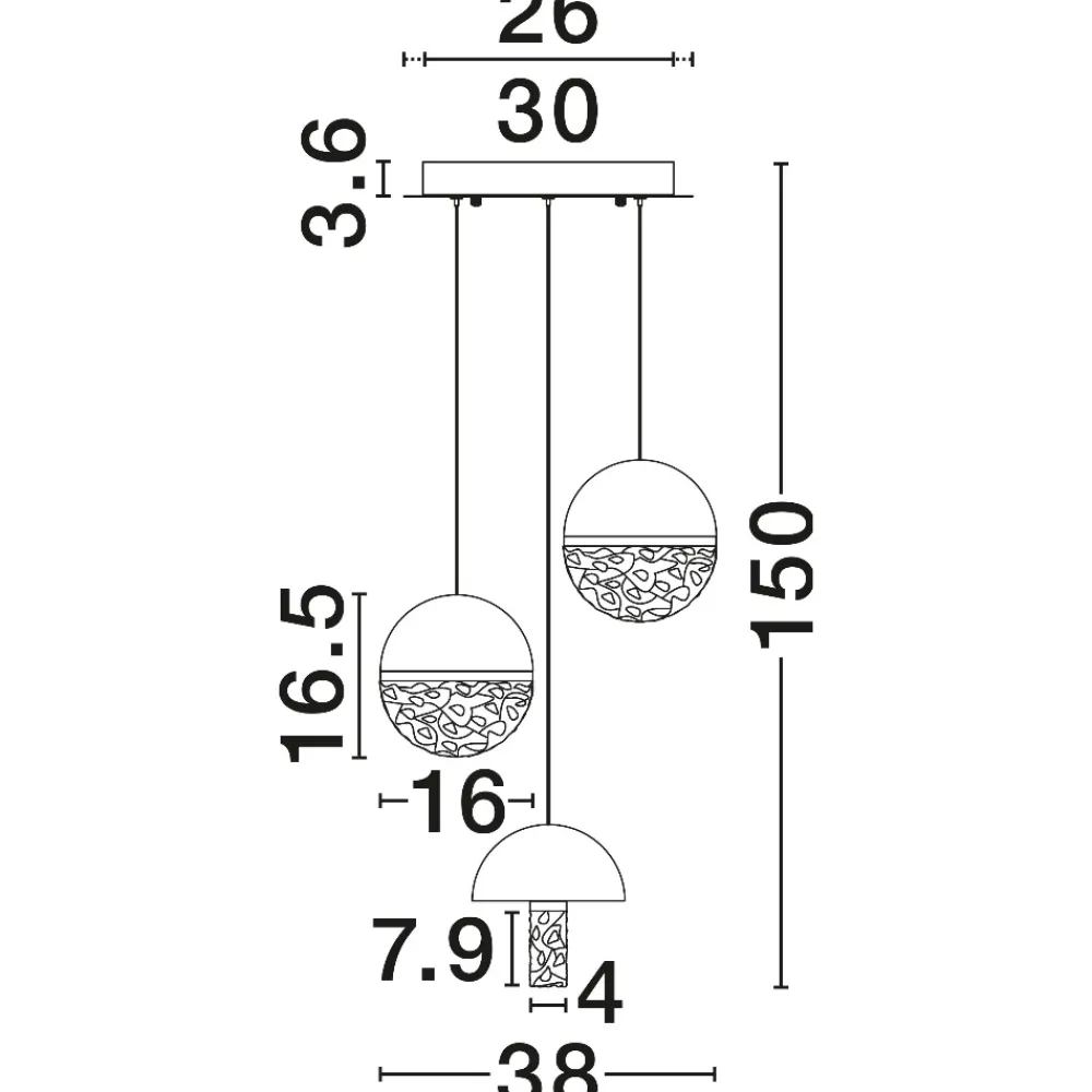 Lampadario Camera Da Letto-Selezionato da Mazzolaluce Lampadario 3 pendenti design marmo bianco e vetro per camera da letto stile contemporaneo