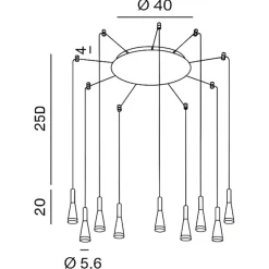 Lampadari Moderni-Perenz Illuminazione Lampadario 9 pendenti led 3000k oro rosa cone