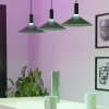Lampadari Moderni-Eglo Lampadario 3 pendenti nero led rgb 2700k a 6500k controllo app conomavilla per sala da pranzo