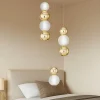 Lampadario Camera Da Letto-Selezionato da Mazzolaluce Lampadario per camera da letto classica 3 sfere pendenti oro