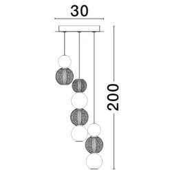 Lampadario Camera Da Letto-Selezionato da Mazzolaluce Lampadario per camera da letto classica 3 sfere pendenti oro