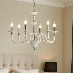 Lampadario Camera Da Letto-Ondaluce Lampadario per camera da letto classica lp gala sei luci bianco
