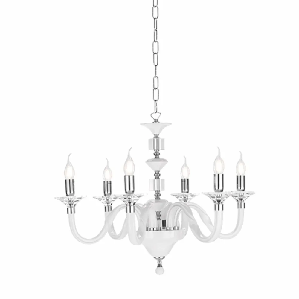 Lampadario Camera Da Letto-Ondaluce Lampadario per camera da letto classica lp gala sei luci bianco